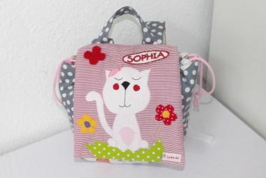 Rucksack Katze grau 